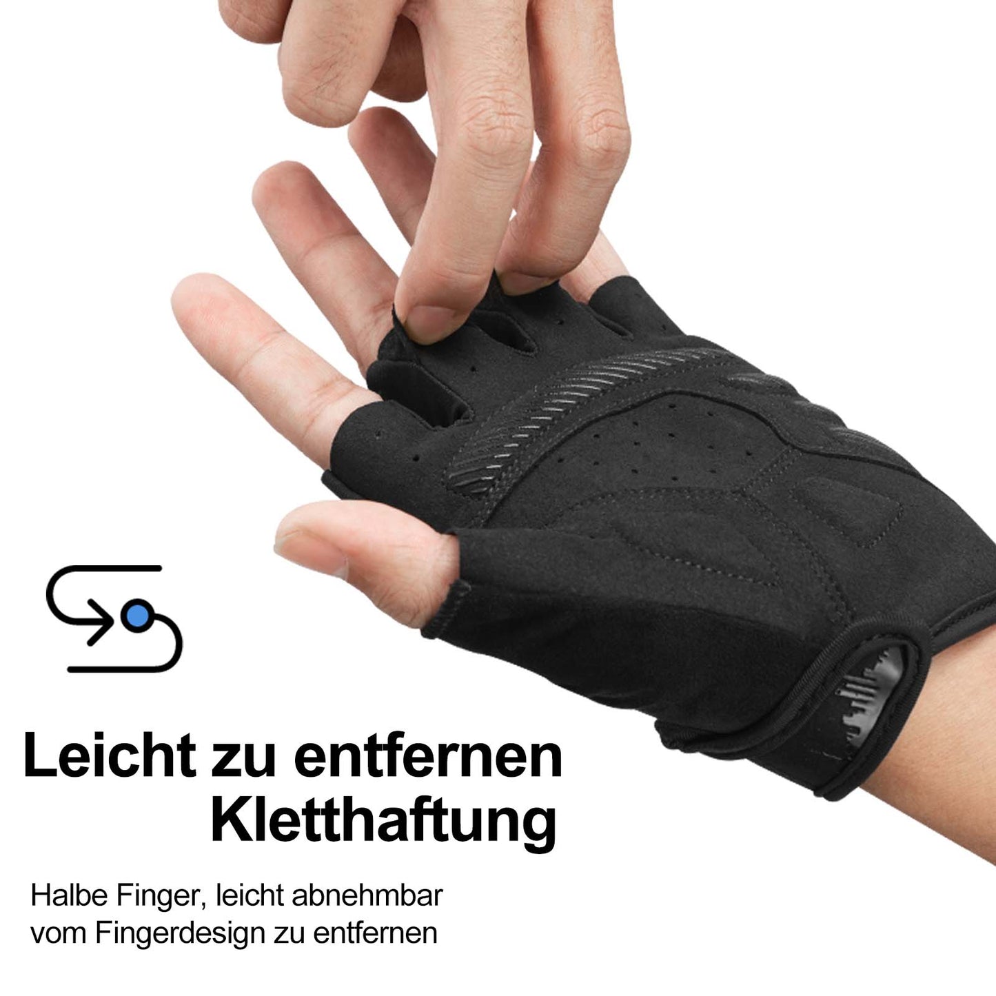 Rękawiczki jeździeckie antypoślizgowe z odblaskowymi półpalcami, rozmiary S-XXL, ROCKBROS