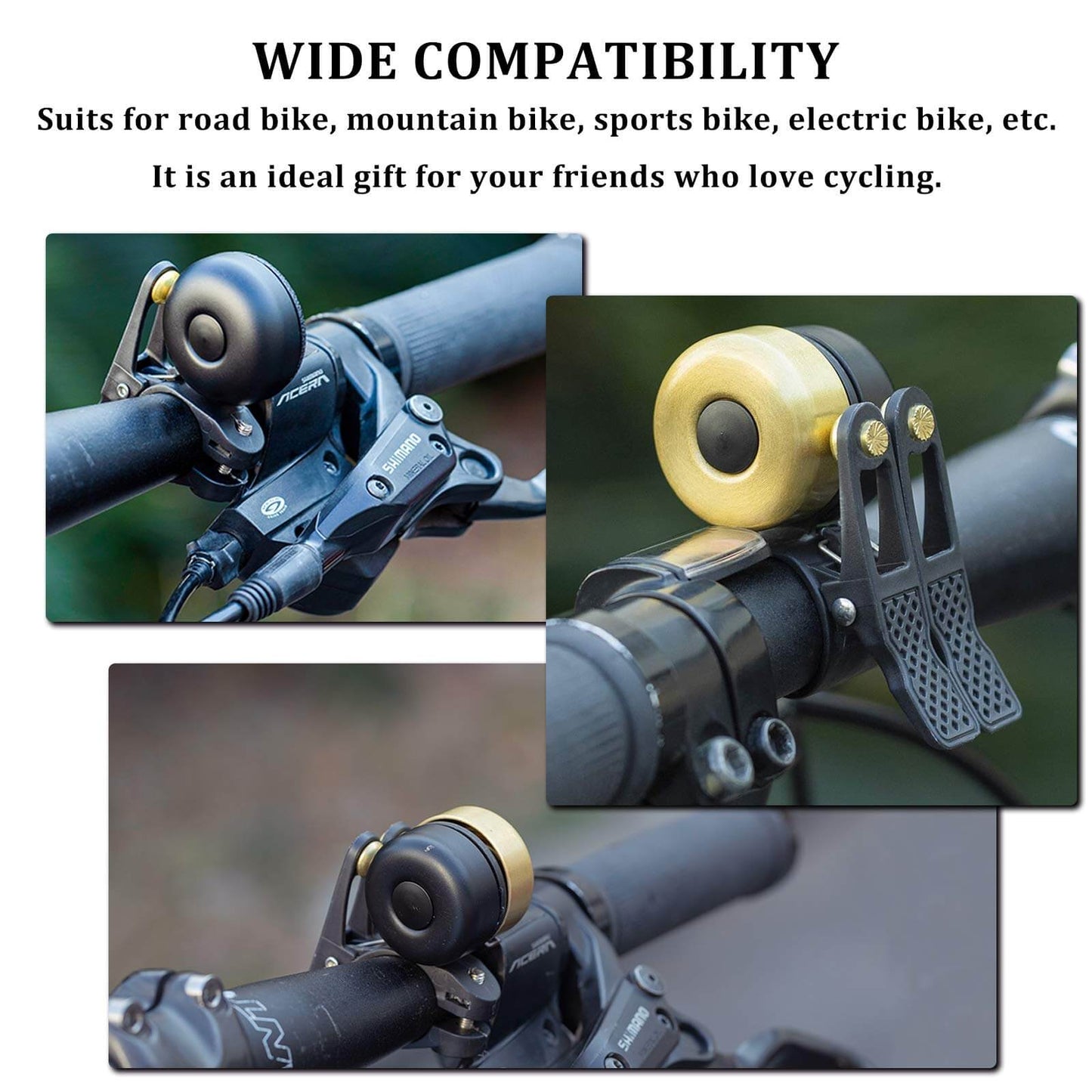 Klasyczny mosiężny dzwonek rowerowy Mini dzwonki rowerowe 1-2 dzwonki ROCKBROS