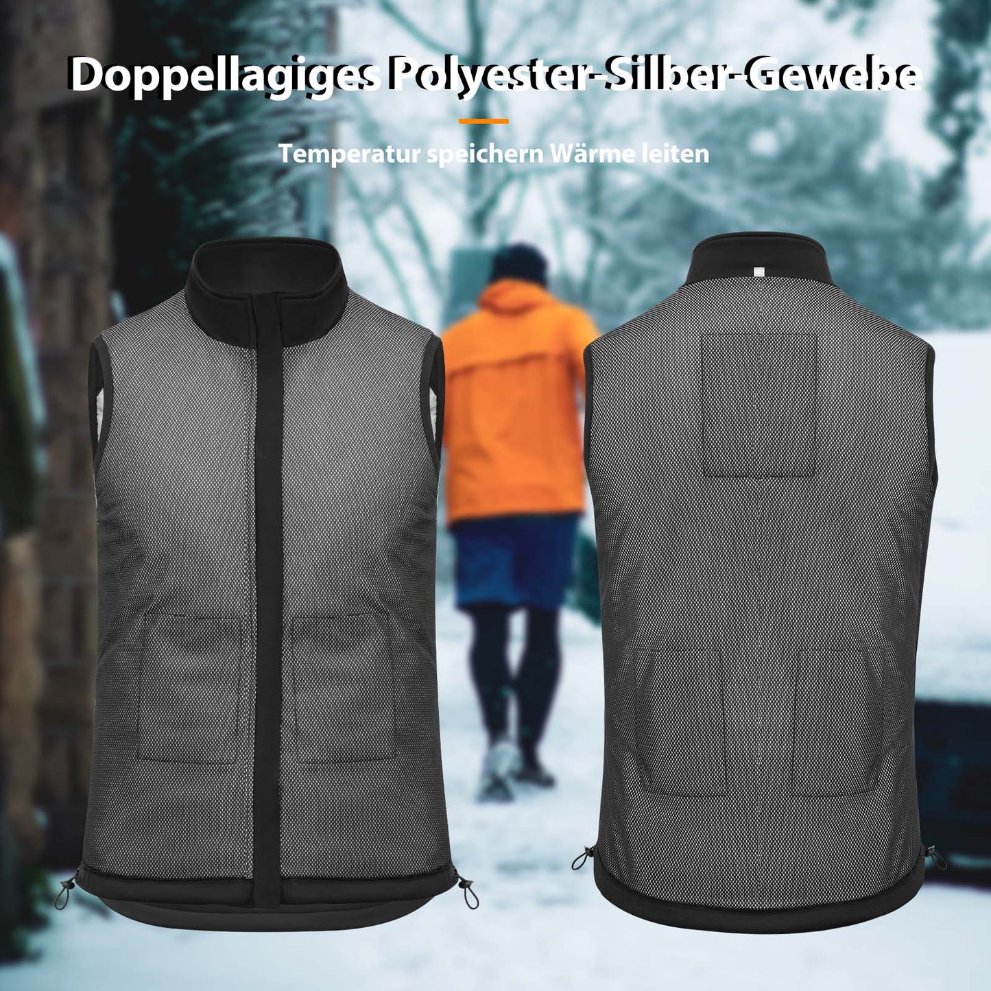 ROCKBROS Elektryczna kamizelka grzewcza z 3 ustawieniami temperatury dla mężczyzn/kobiet