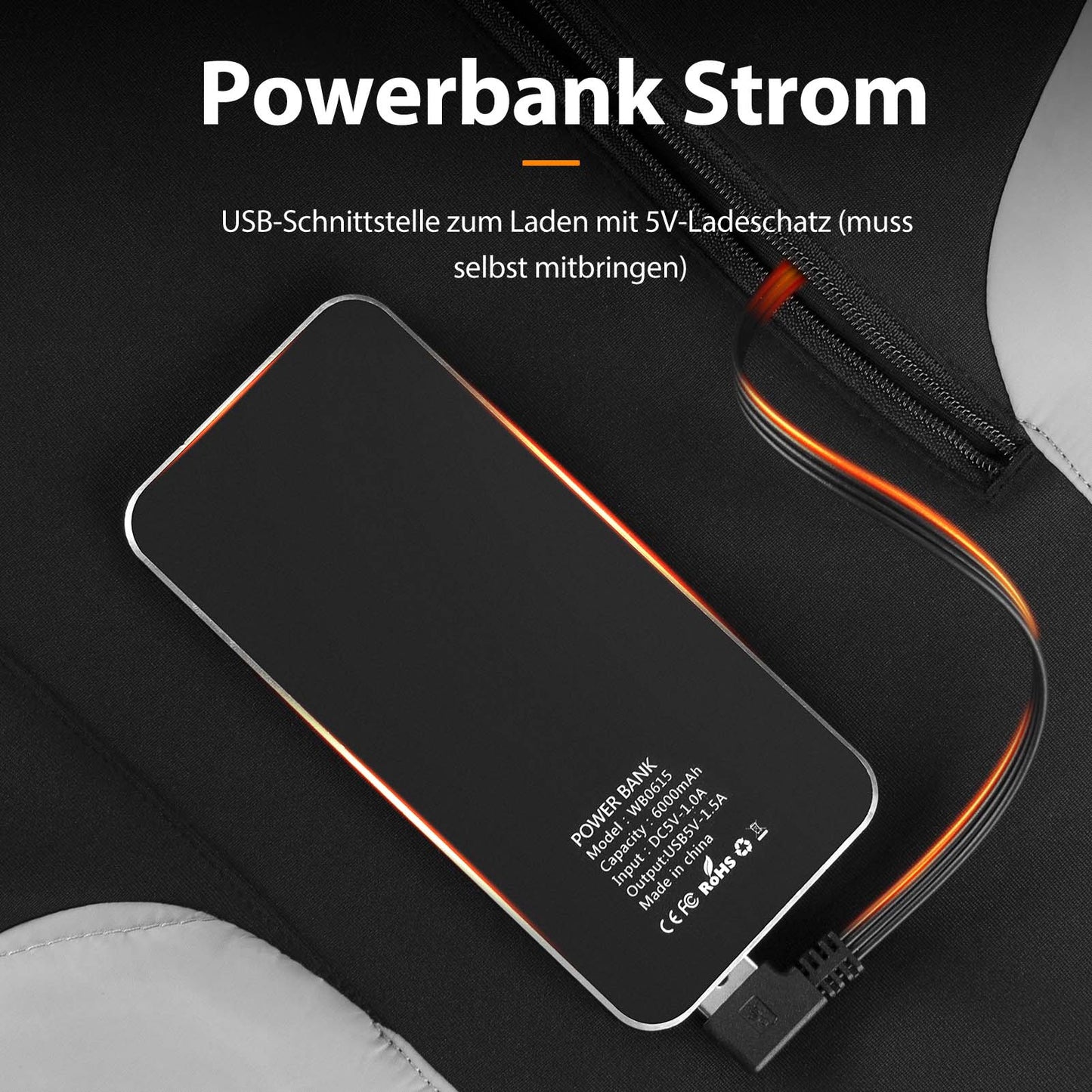 ROCKBROS Elektryczna kamizelka grzewcza z 3 ustawieniami temperatury dla mężczyzn/kobiet