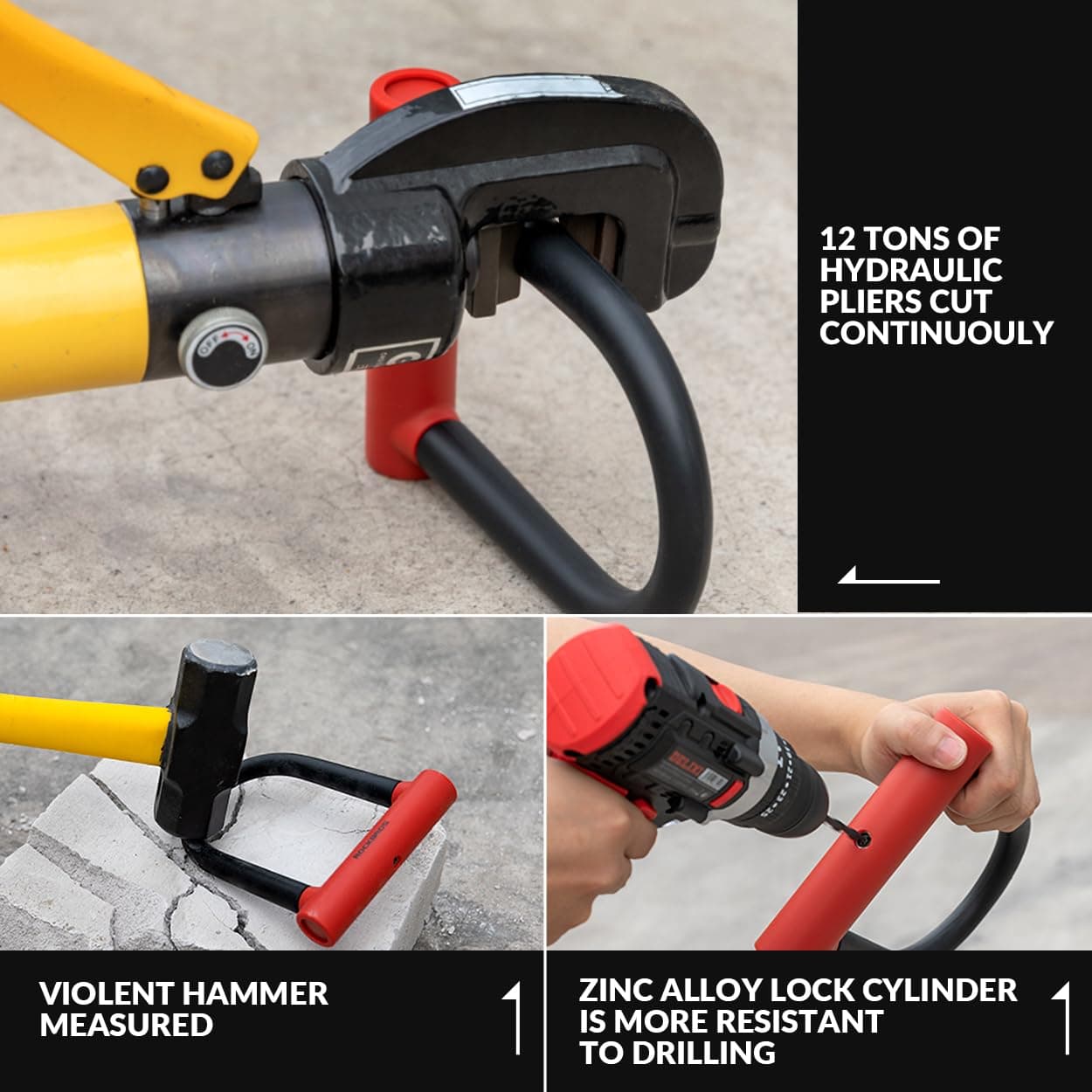 Zapięcie typu U-lock ze stopu ROCKBROS do rowerów i motocykli