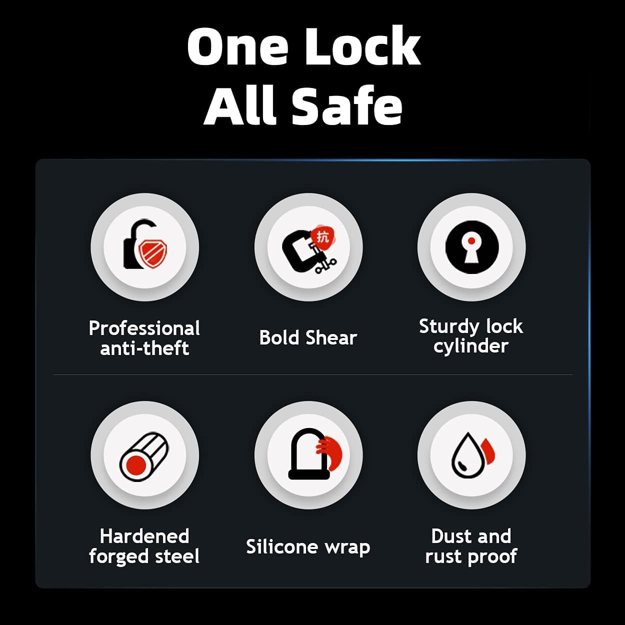 Zapięcie typu U-lock ze stopu ROCKBROS do rowerów i motocykli