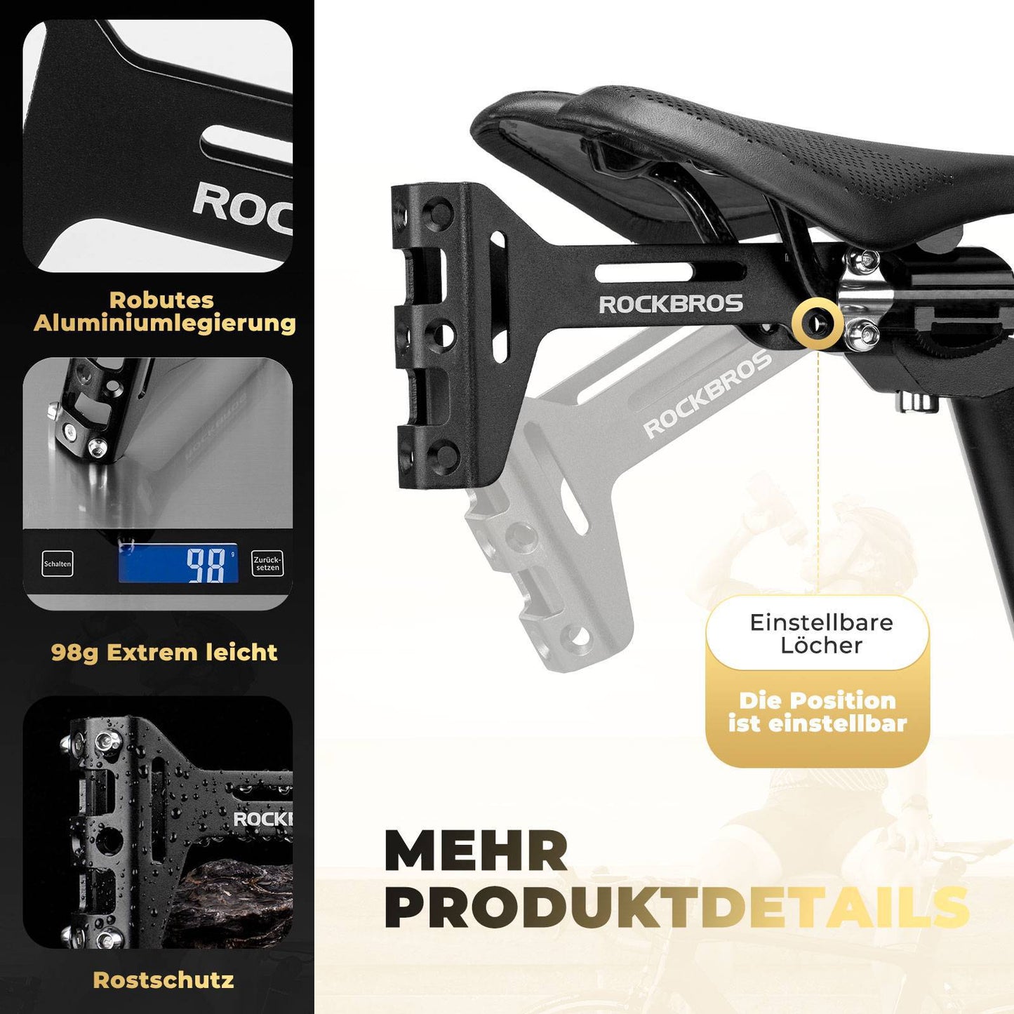 Uchwyt na bidon rowerowy z regulowanym mocowaniem aluminiowym ROCKBROS