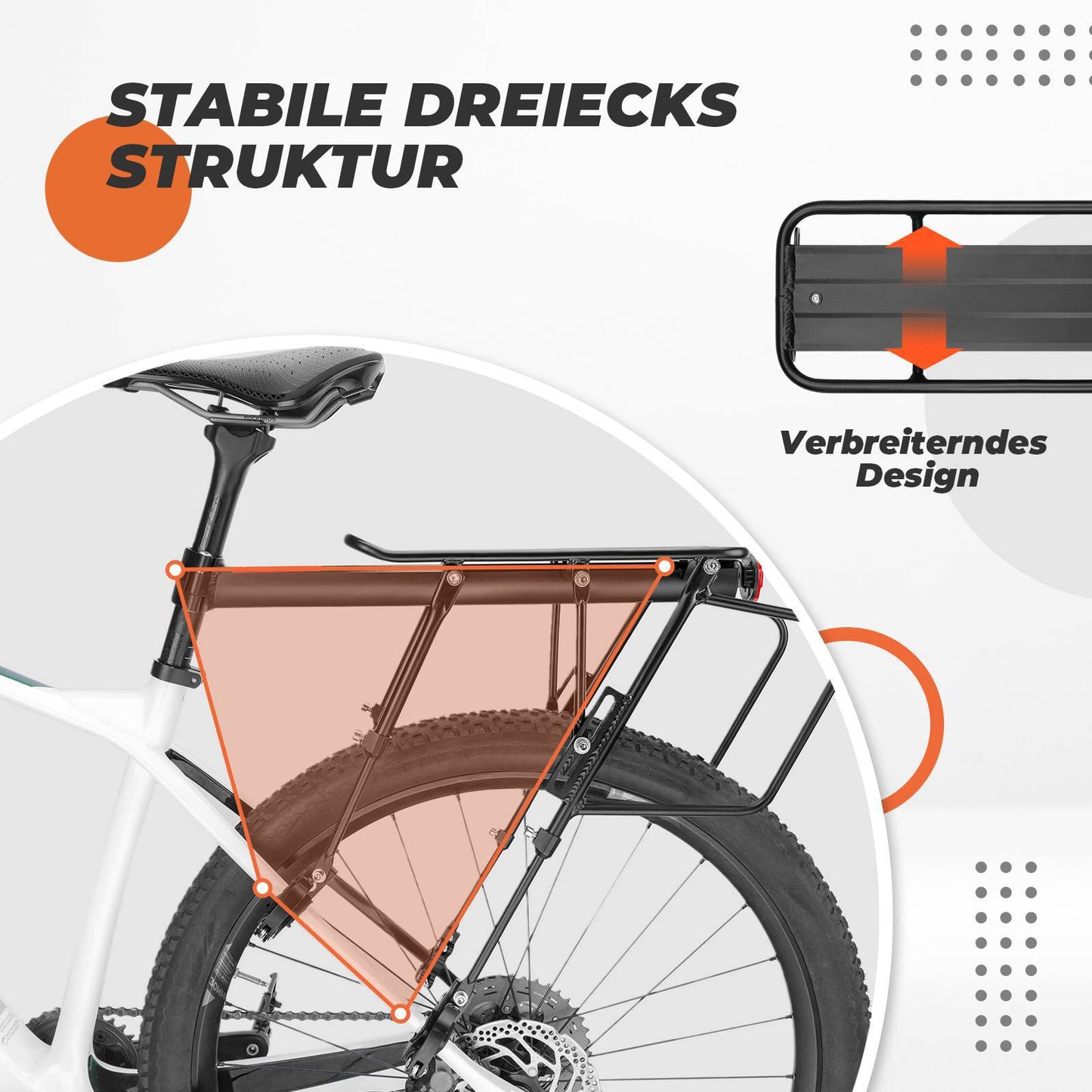 Regulowany bagażnik rowerowy z szybkim zapięciem i odblaskiem, ROCKBROS