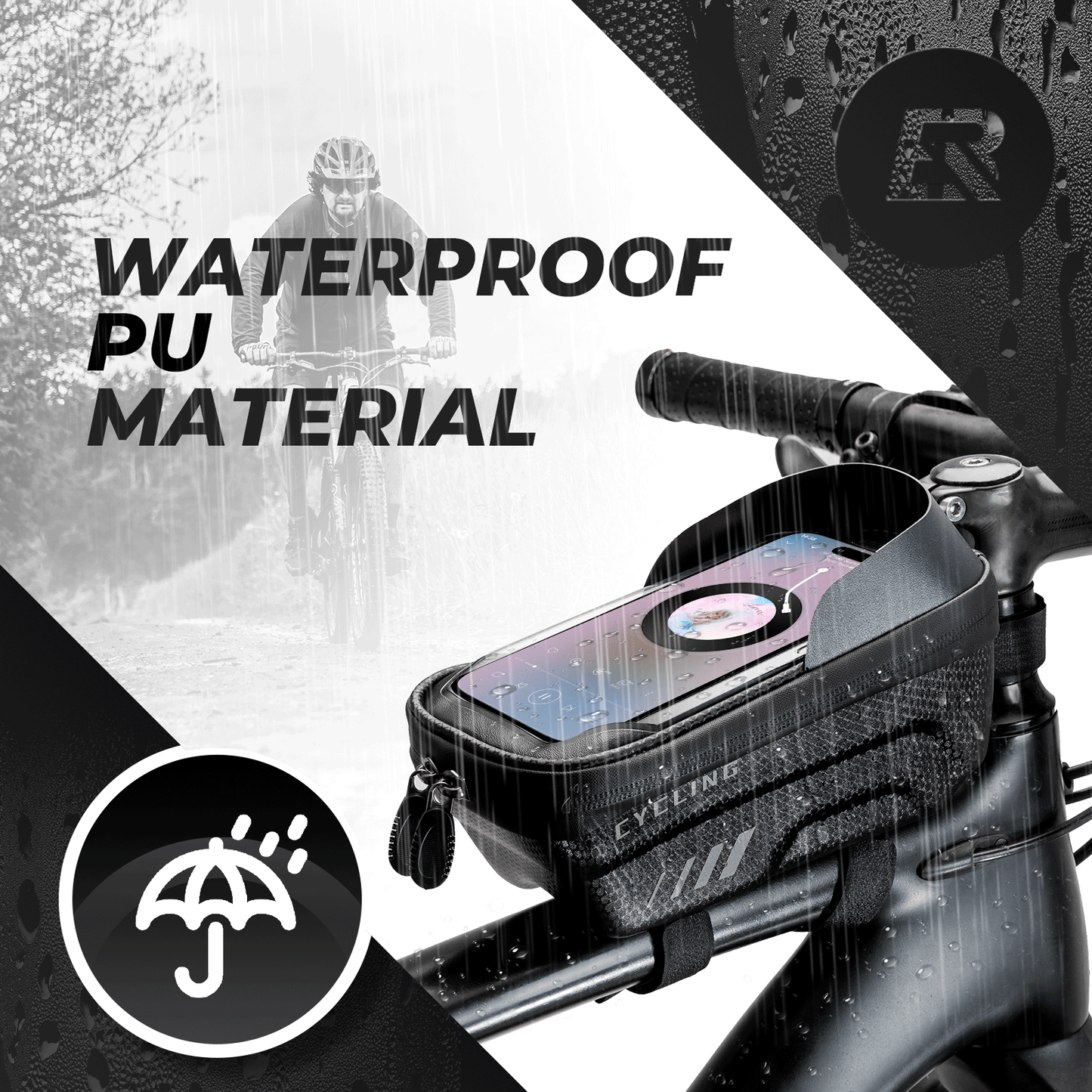 Torba rowerowa na telefon, uchwyt na telefon, kompatybilna z ekranem dotykowym, 6,7 cala, ROCKBROS