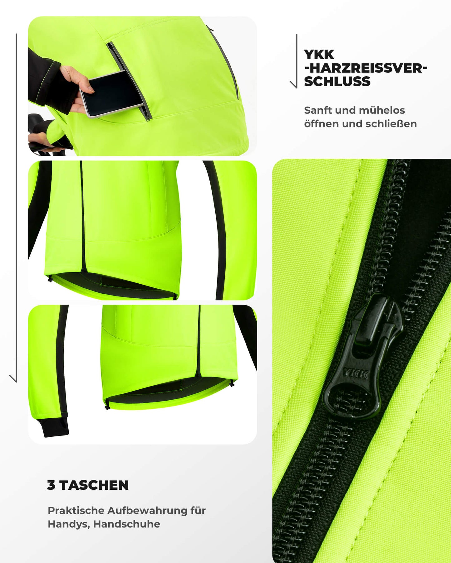 Kurtka i spodnie rowerowe Zimowy kombinezon rowerowy Jasnozielony ROCKBROS