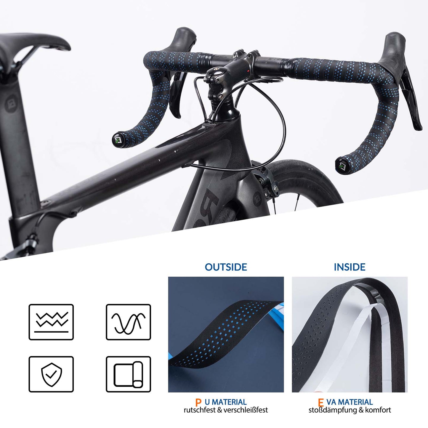 Owijka na kierownicę roweru górskiego i szosowego, rozmiar standardowy, cztery kolory, ROCKBROS