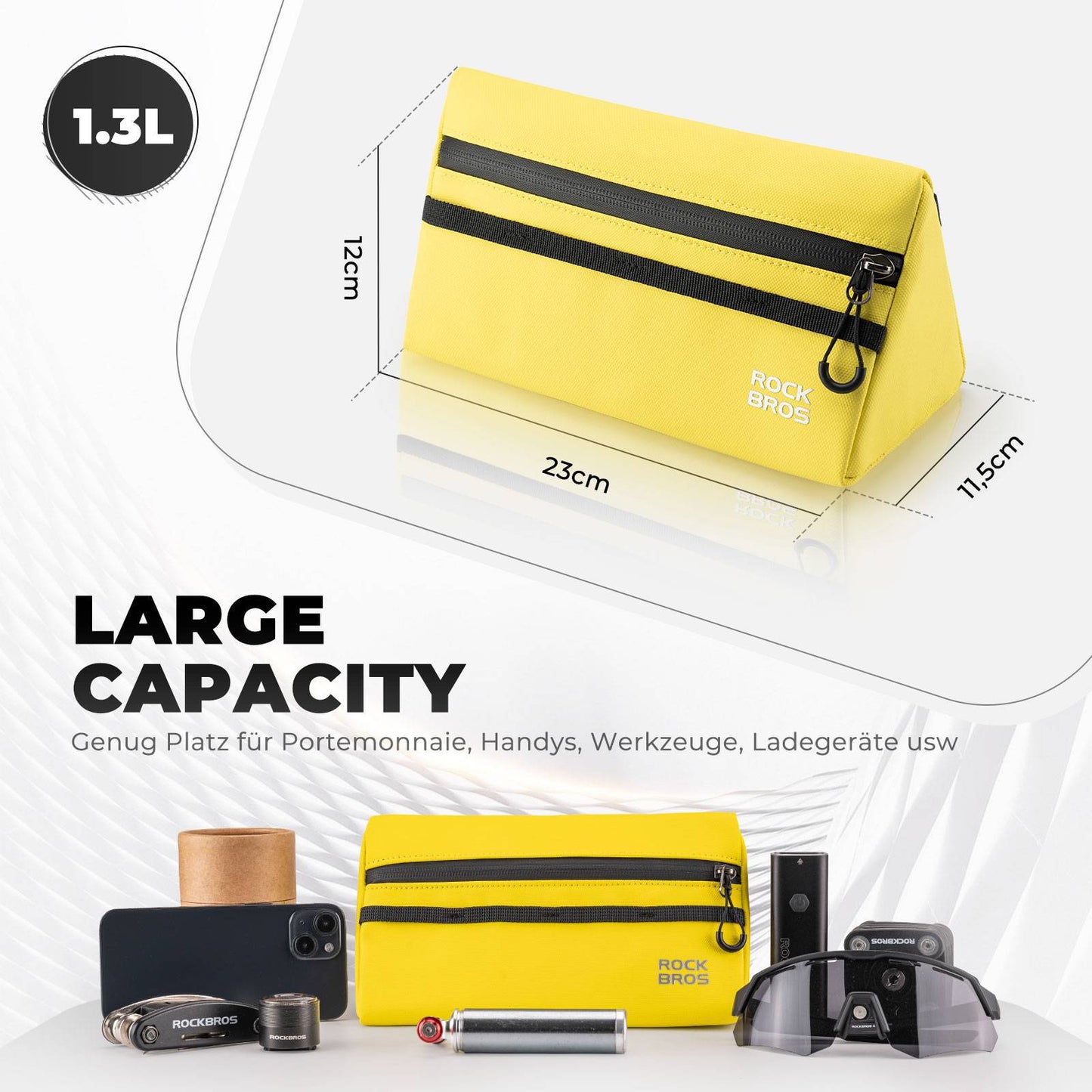 Torba na kierownicę roweru, torba rowerowa, koszyk rowerowy, 6 kolorów, ok. 1,3 l, ROCKBROS