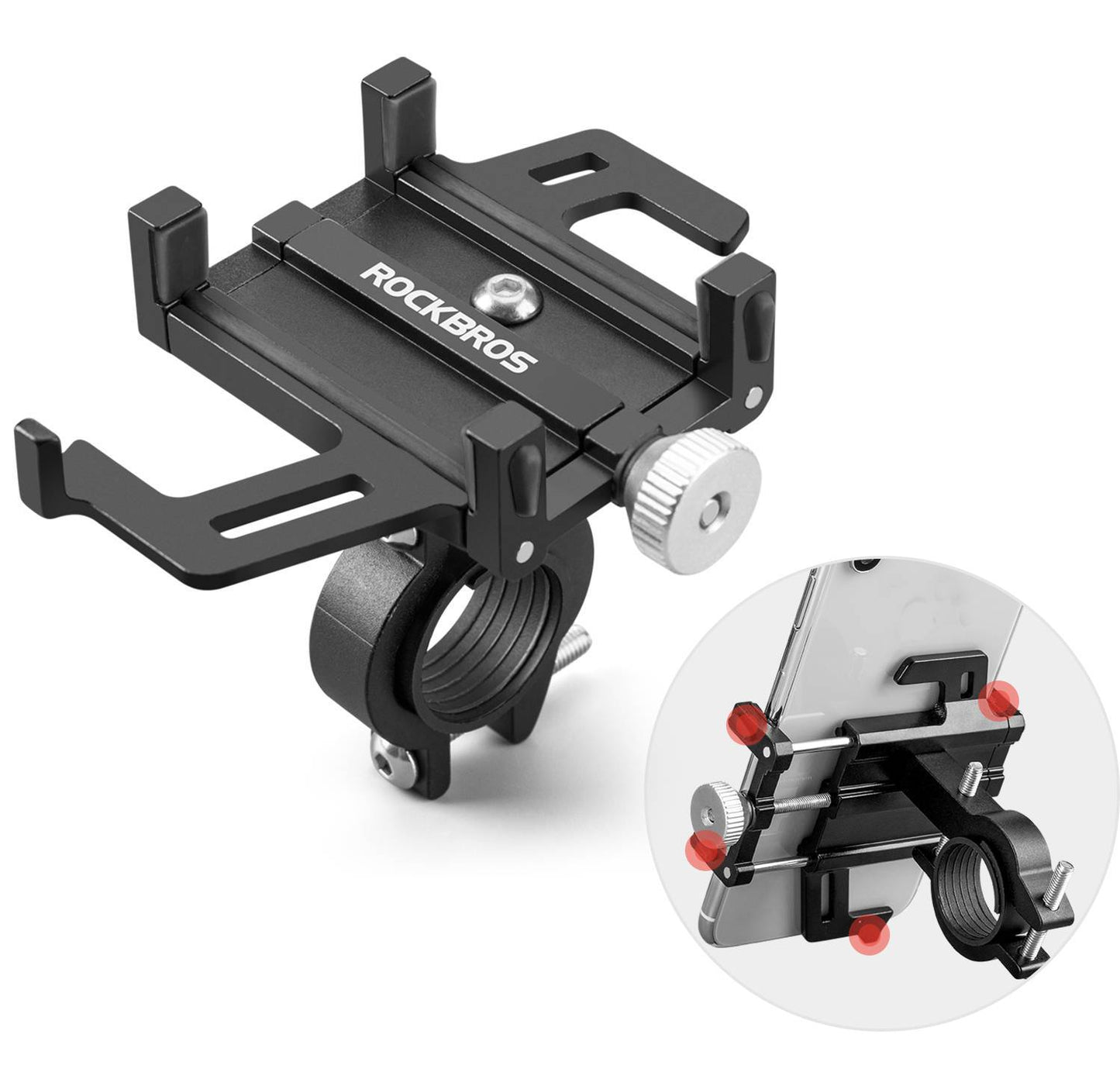 Uchwyt na telefon do roweru/motocykla z obrotowym klipsem 360° ROCKBROS