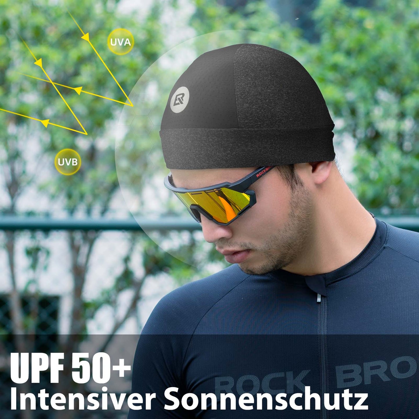 Letnia czapka kolarska z filtrem UV do biegania męska 50-64 cm ROCKBROS