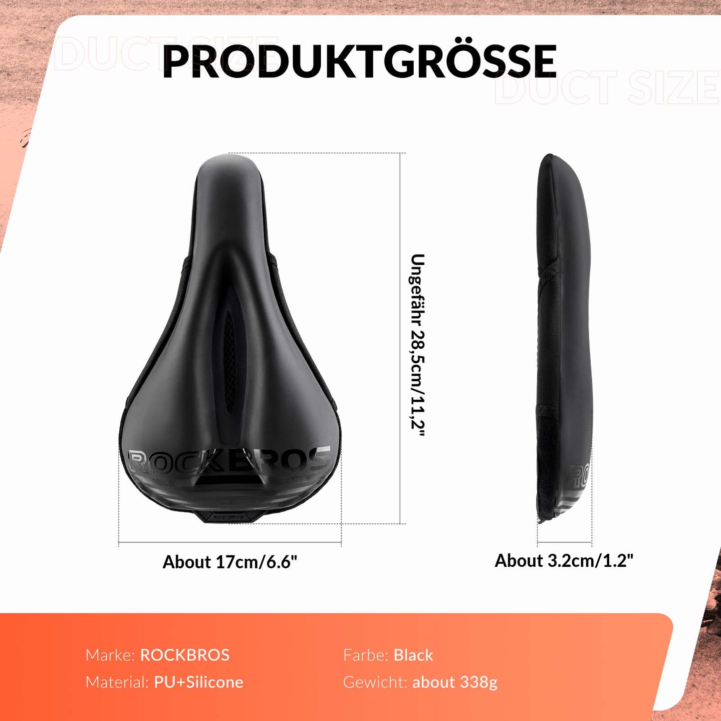 Pokrowiec na siodełko rowerowe, żel, miękki, ROCKBROS