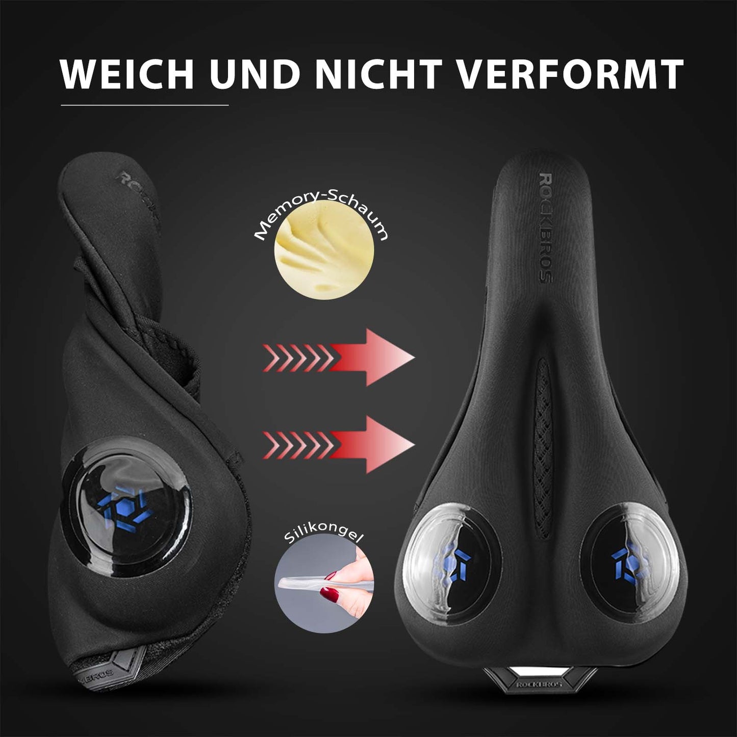 Pokrowiec na siodełko rowerowe Żelowy pokrowiec na siodełko Czarny ROCKBROS