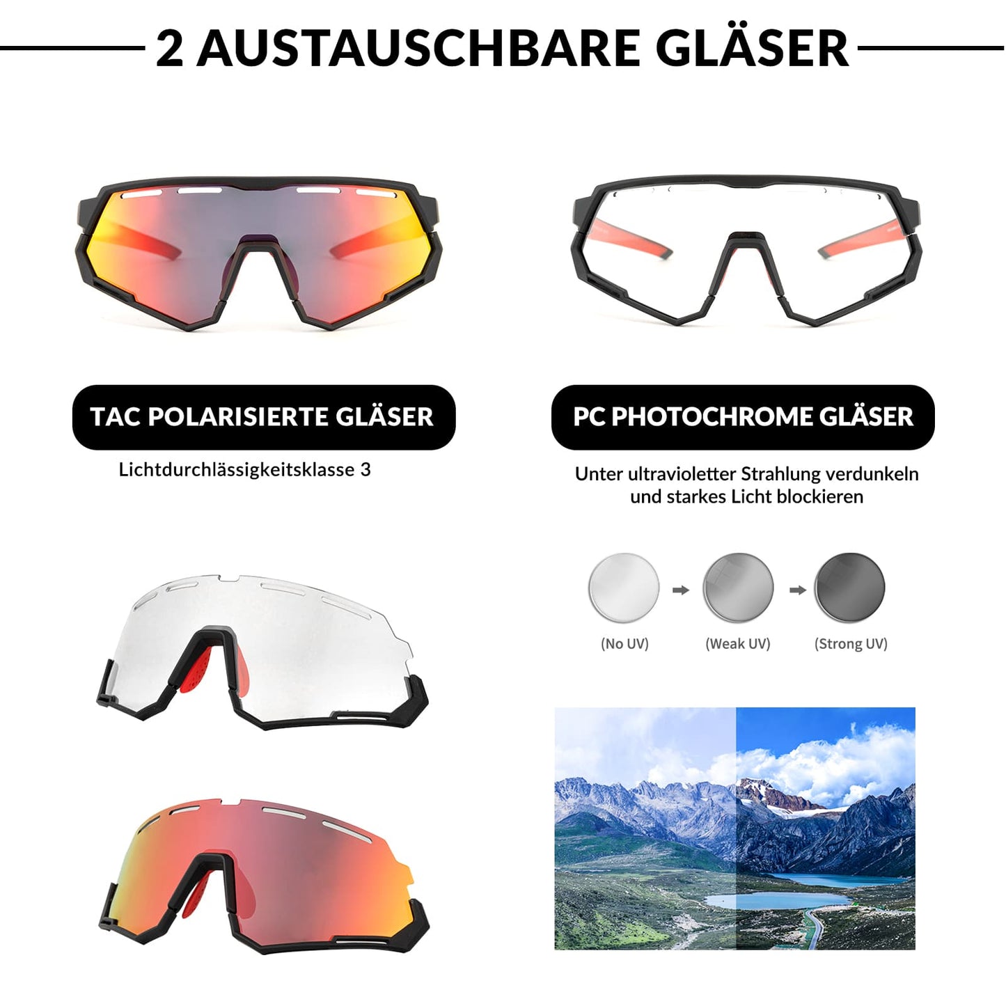 Okulary rowerowe 2w1 okulary sportowe polaryzacyjne i fotochromowe ROCKBROS