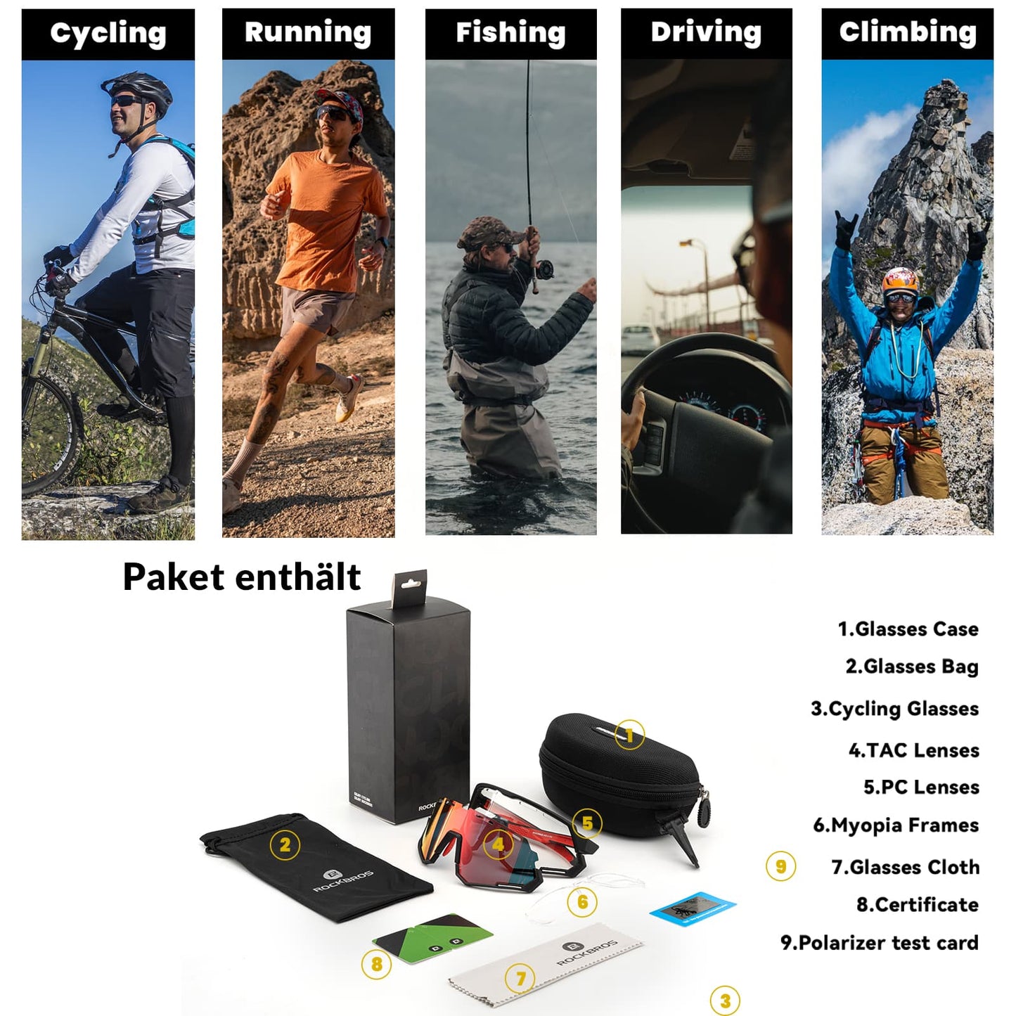 Okulary rowerowe 2w1 okulary sportowe polaryzacyjne i fotochromowe ROCKBROS