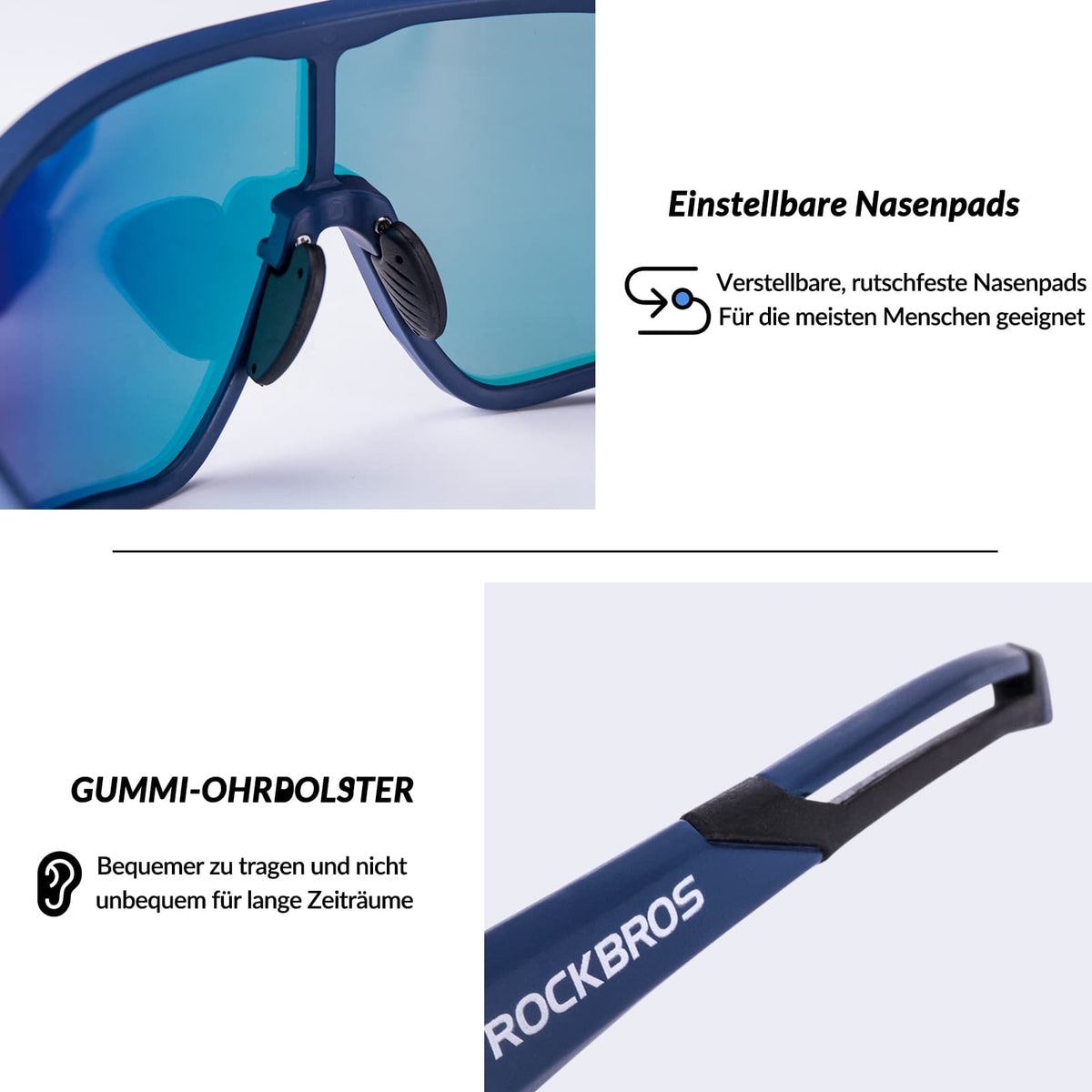 ROCKBROS Polaryzacyjne okulary sportowe dla rowerzystów (ochrona UV)