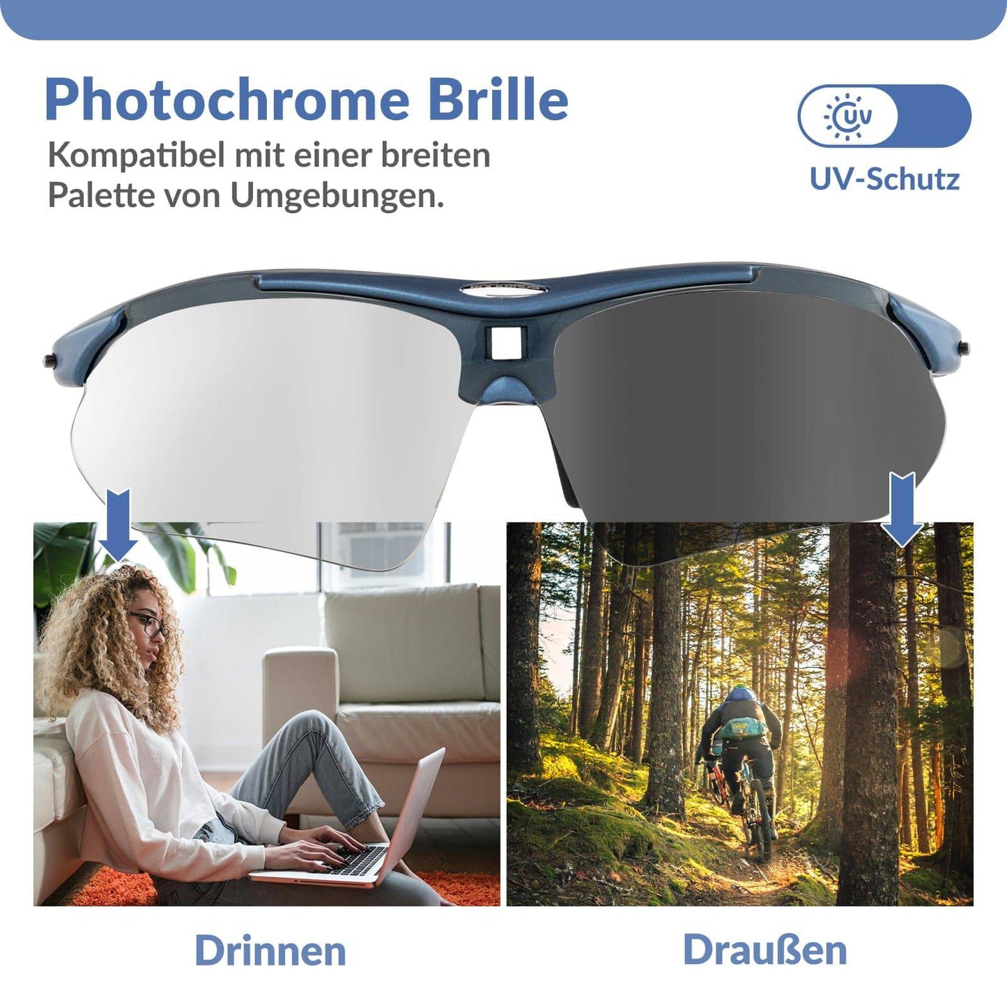 Okulary rowerowe, okulary fotochromowe, okulary przeciwsłoneczne, ochrona UV 400, ROCKBROS