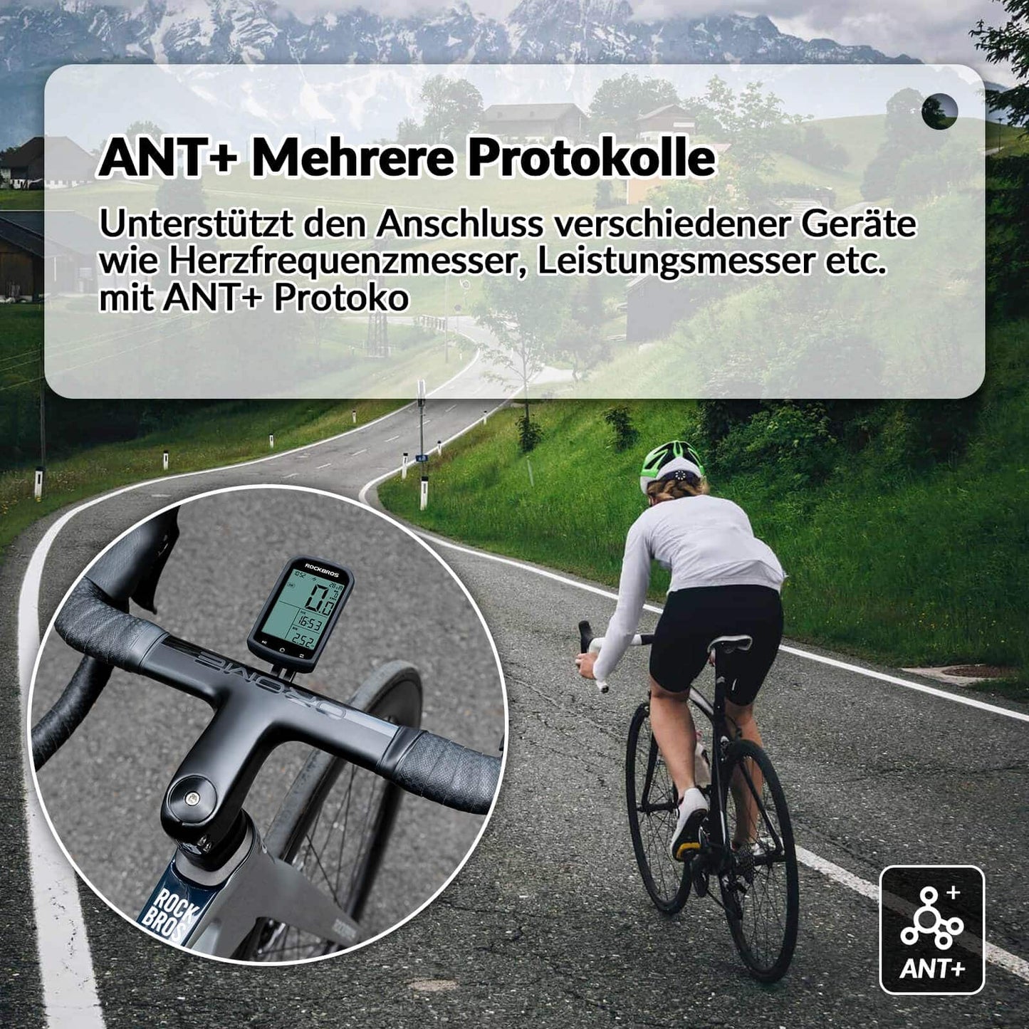 Bezprzewodowy, wodoodporny komputer rowerowy z GPS, prędkościomierzem i licznikiem kilometrów ROCKBROS