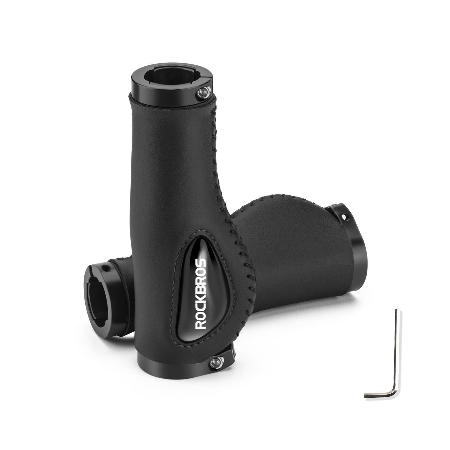 Chwyty rowerowe skórzane do kierownicy o średnicy 22,2 mm, ROCKBROS