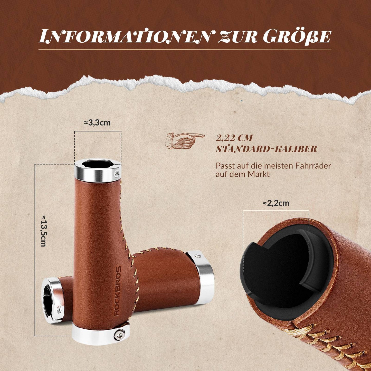 Uchwyty kierownicy Retro MTB, ergonomiczny design, ROCKBROS