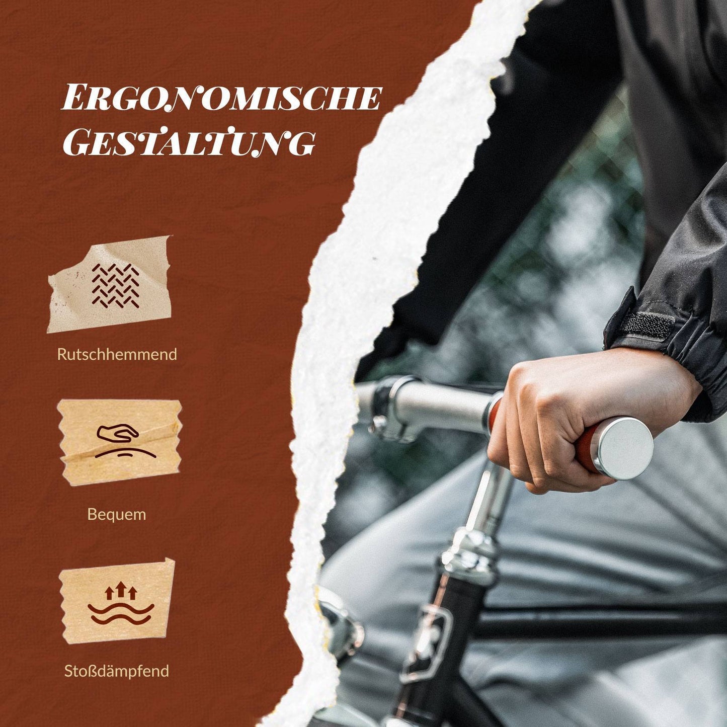 Uchwyty kierownicy Retro MTB, ergonomiczny design, ROCKBROS