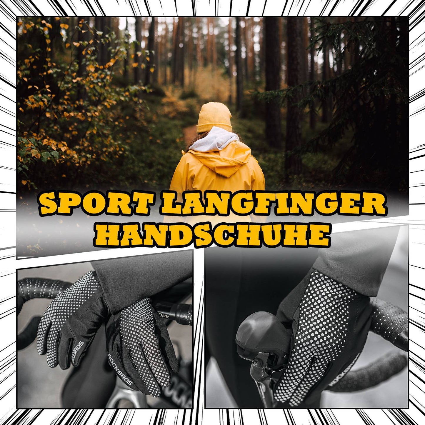 Rękawiczki rowerowe Rękawiczki rowerowe z ekranem dotykowym Wiatroodporne ROCKBROS