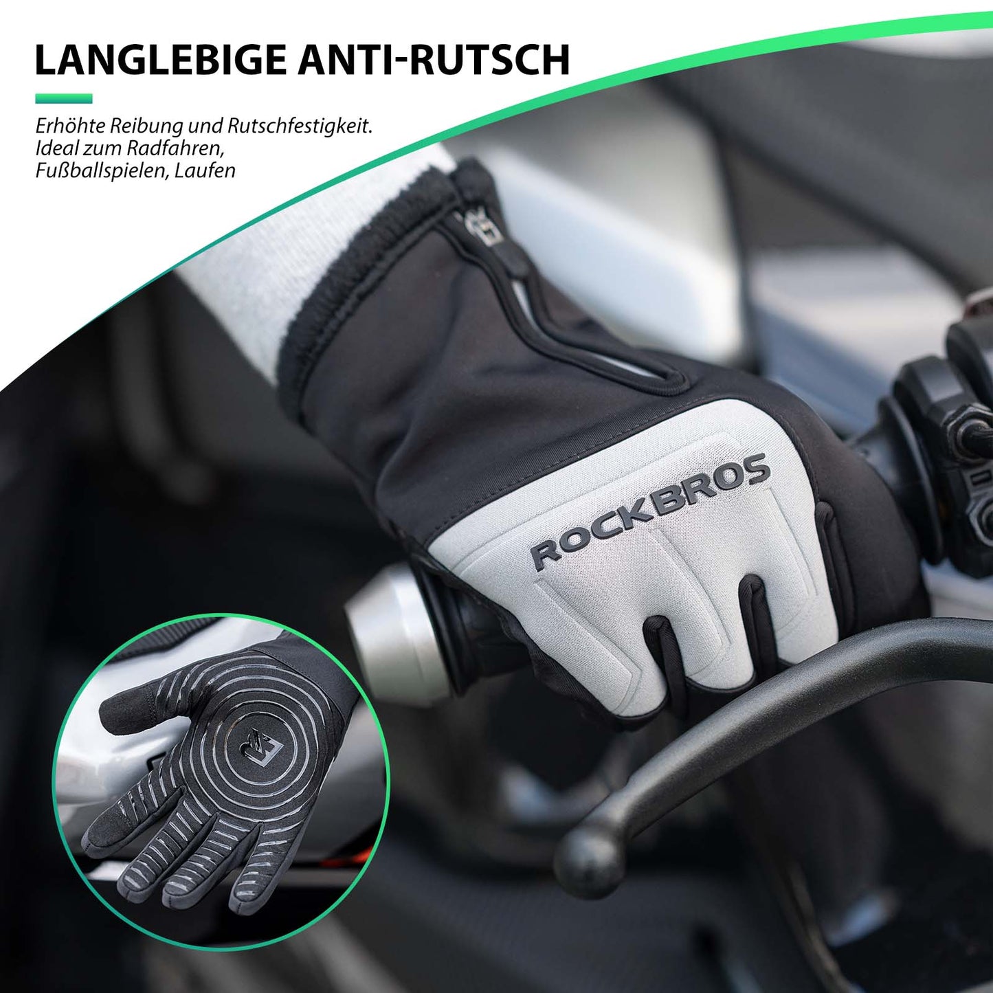 Rękawiczki rowerowe z ekranem dotykowym, ciepłe, zimowe, S-XL ROCKBROS