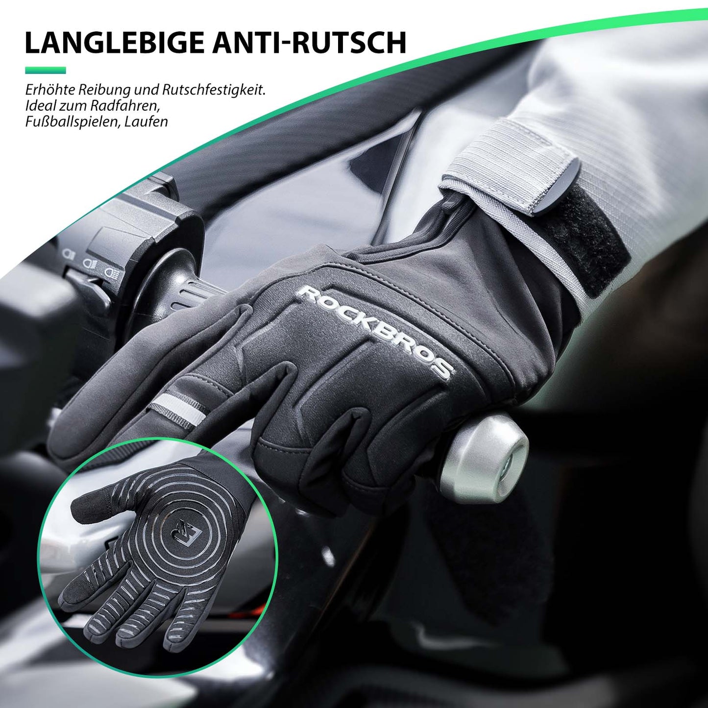 Rękawiczki rowerowe z ekranem dotykowym, ciepłe, zimowe, S-XL ROCKBROS