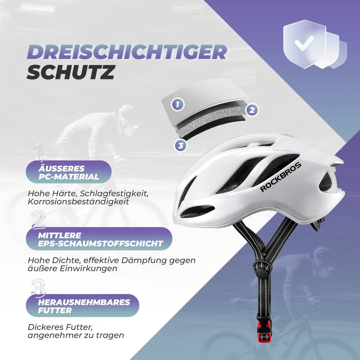ROCKBROS Kask rowerowy 58-62cm Regulowany Kask miejski Wentylacja Unisex