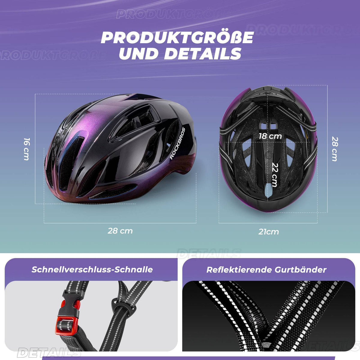 ROCKBROS Kask rowerowy 58-62cm Regulowany Kask miejski Wentylacja Unisex