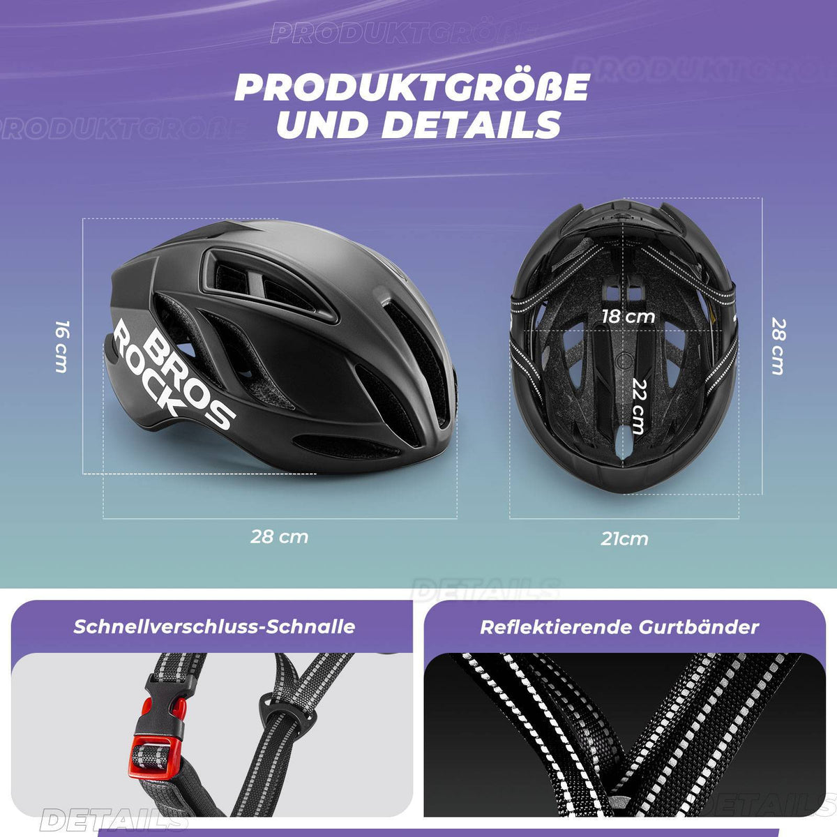 ROCKBROS Kask rowerowy 58-62cm Regulowany Kask miejski Wentylacja Unisex