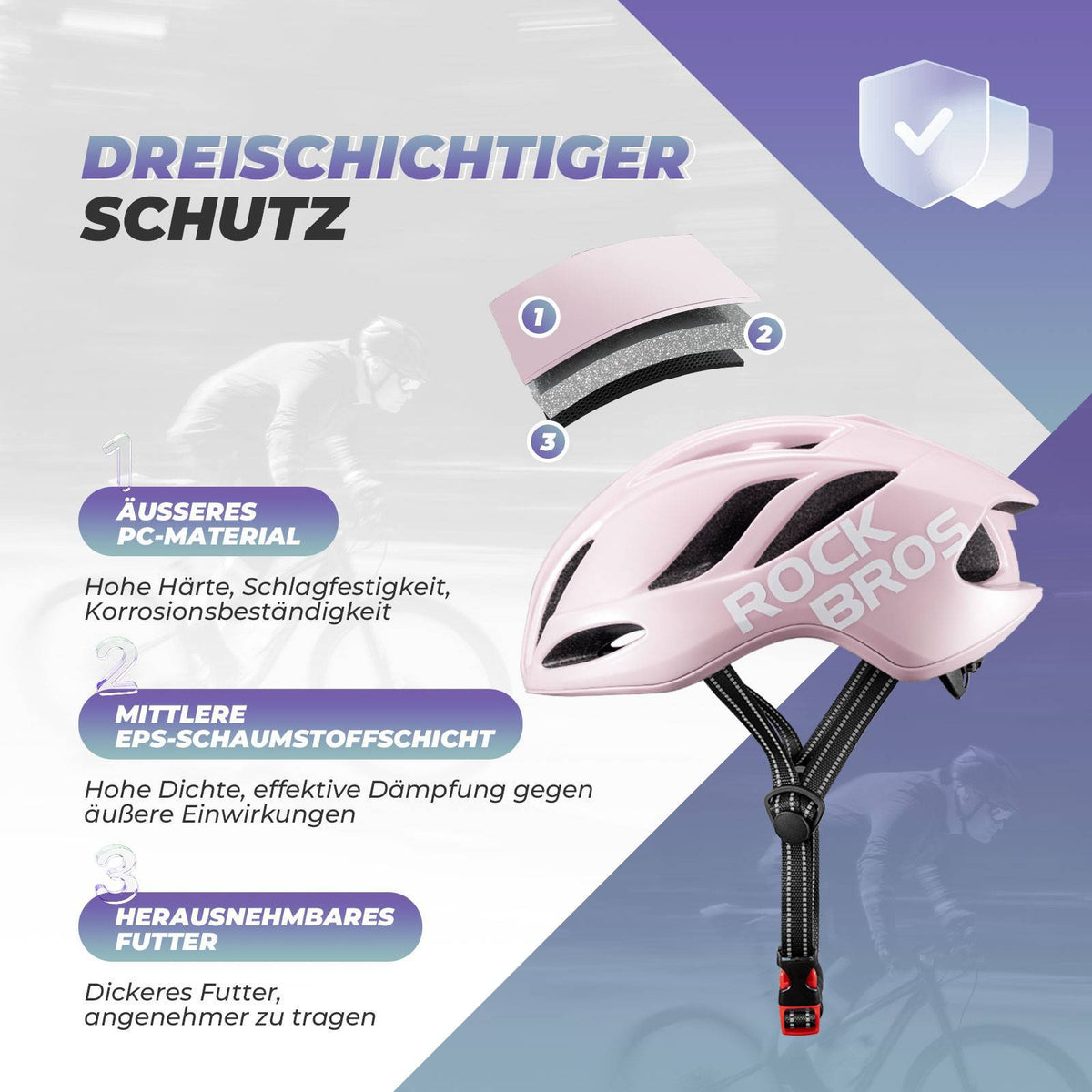 ROCKBROS Kask rowerowy 58-62cm Regulowany Kask miejski Wentylacja Unisex