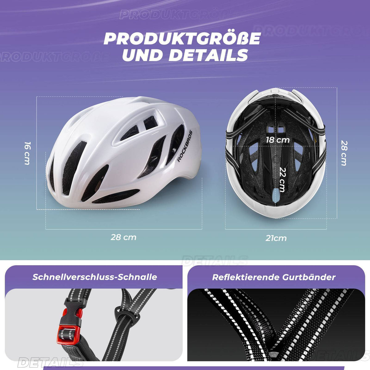 ROCKBROS Kask rowerowy 58-62cm Regulowany Kask miejski Wentylacja Unisex