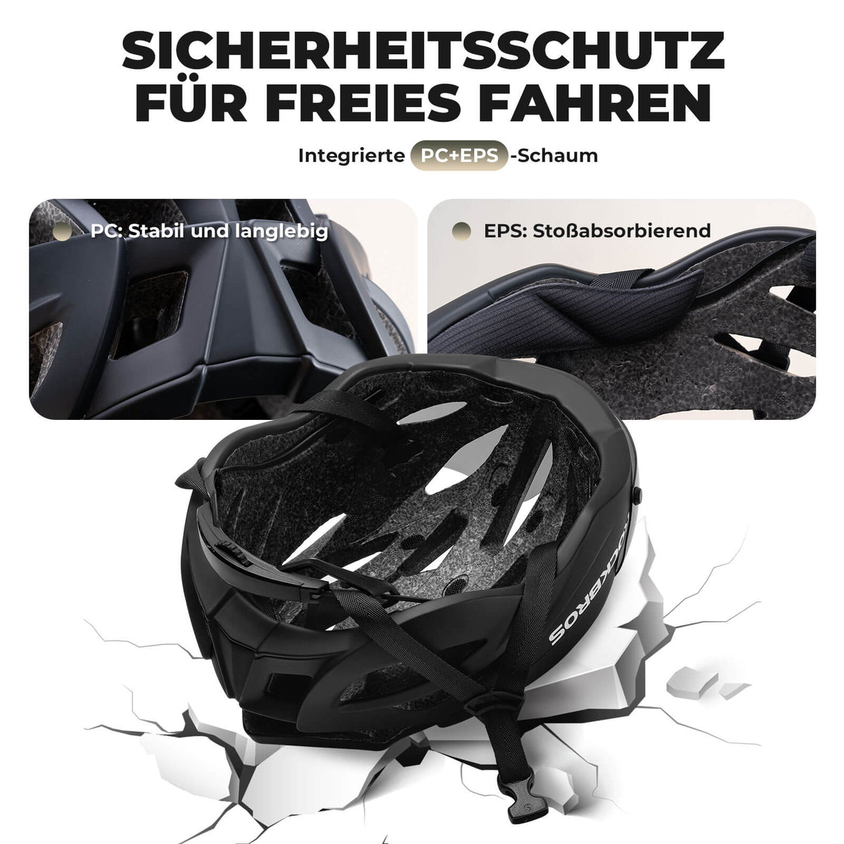ROCKBROS Kask rowerowy Magnetyczny Odczepiany kask MTB z wizjerem