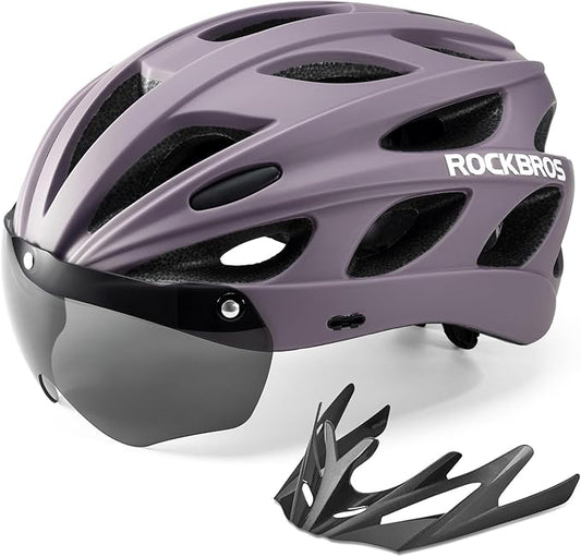Kask rowerowy ROCKBROS z zintegrowanymi odejmowanymi okularami magnetycznymi i wizjerem