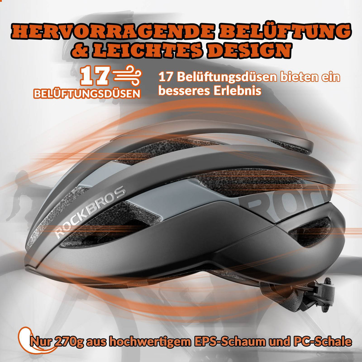 ROCKBROS Kask rowerowy Sport MTB Kask ochronny Oddychający 54-58cm
