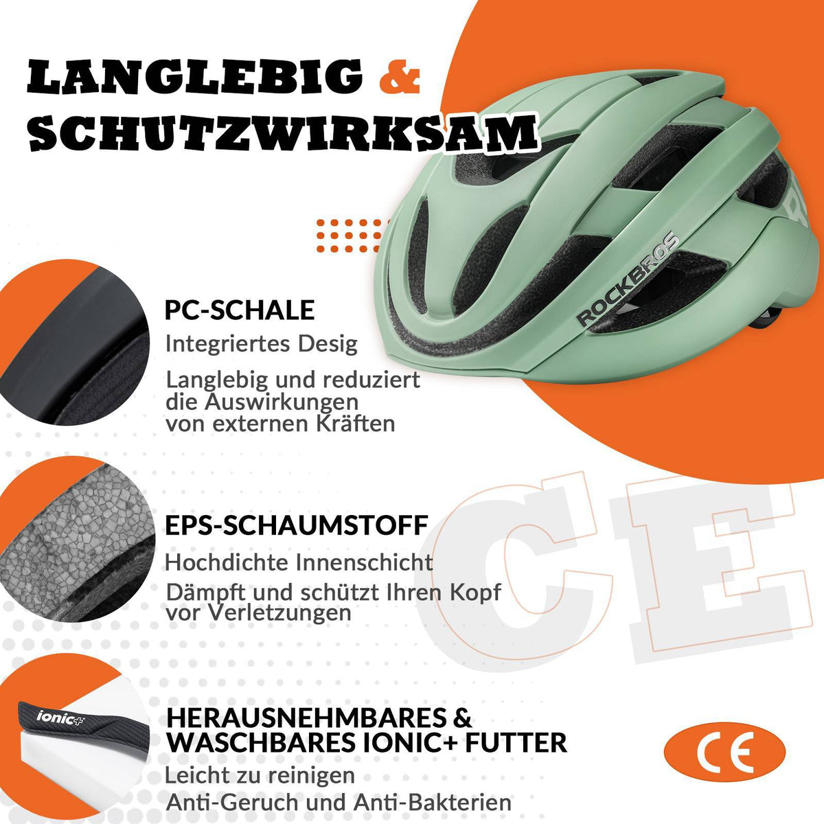 ROCKBROS Kask rowerowy Sport MTB Kask ochronny Oddychający 54-58cm