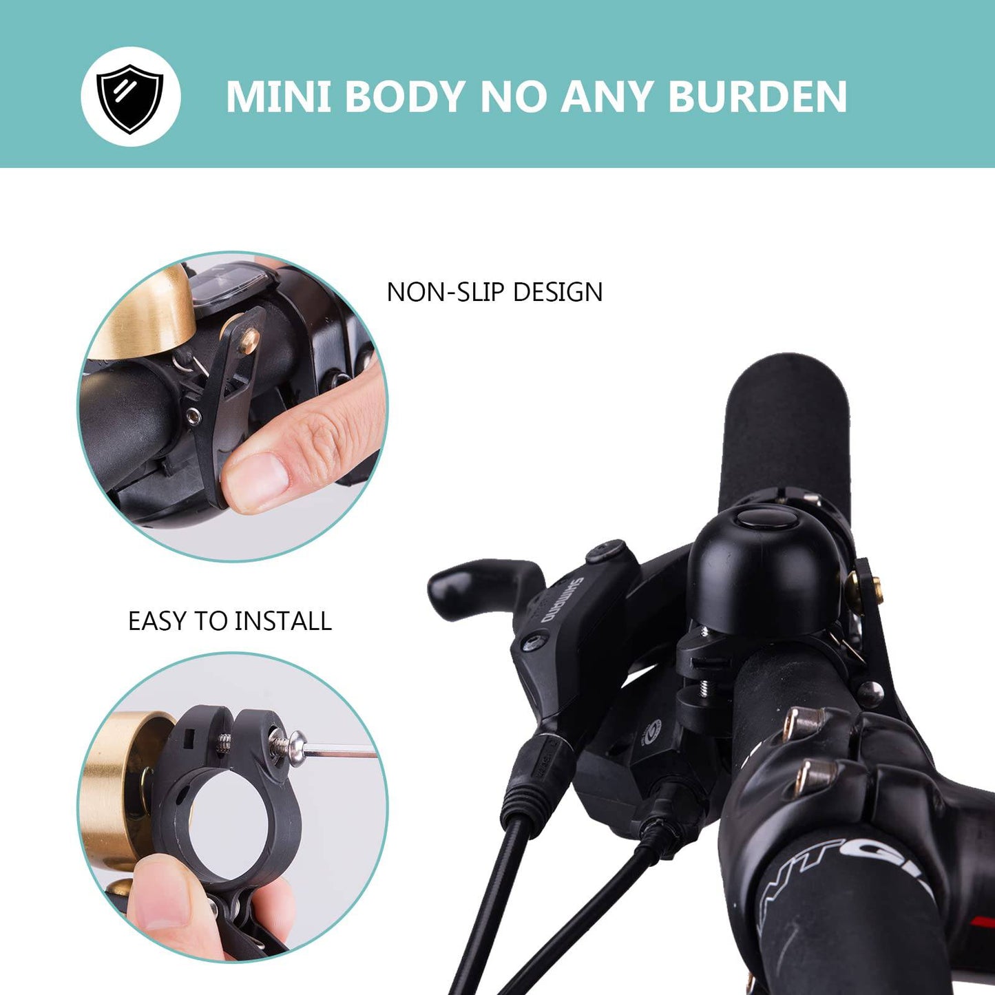 Dzwonek rowerowy retro, dzwonek MTB, stal nierdzewna, głośny, klasyczny, ROCKBROS