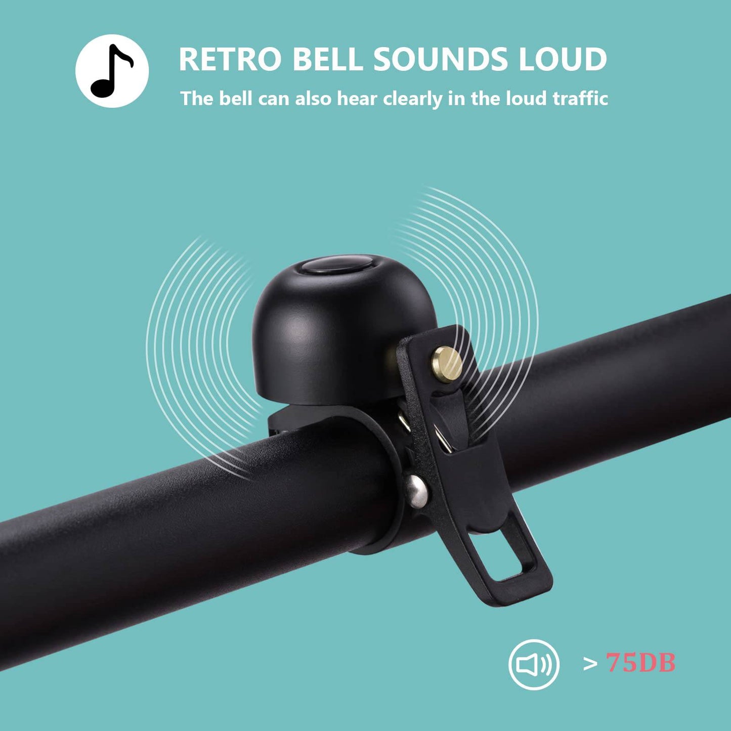 Dzwonek rowerowy retro, dzwonek MTB, stal nierdzewna, głośny, klasyczny, ROCKBROS