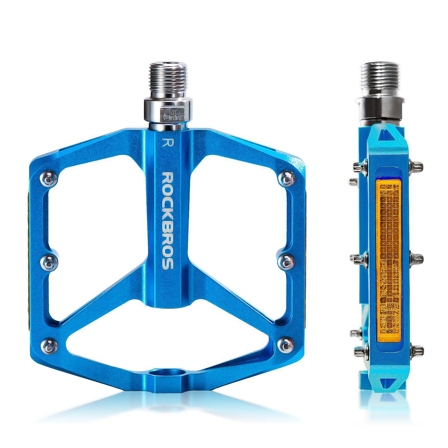 Pedały rowerowe z odblaskami, wykonane ze stopu aluminium, 9/16 cala, ROCKBROS