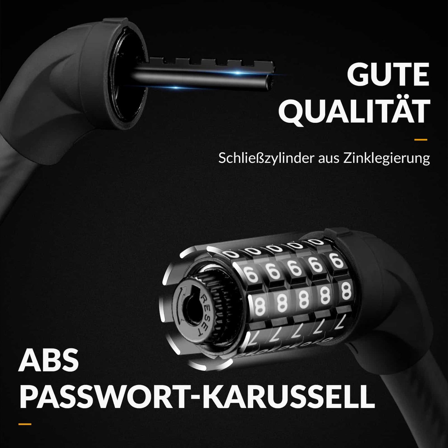 Zapięcie rowerowe, linka zabezpieczająca, zamek szyfrowy z 5-cyfrowym kodem, ROCKBROS