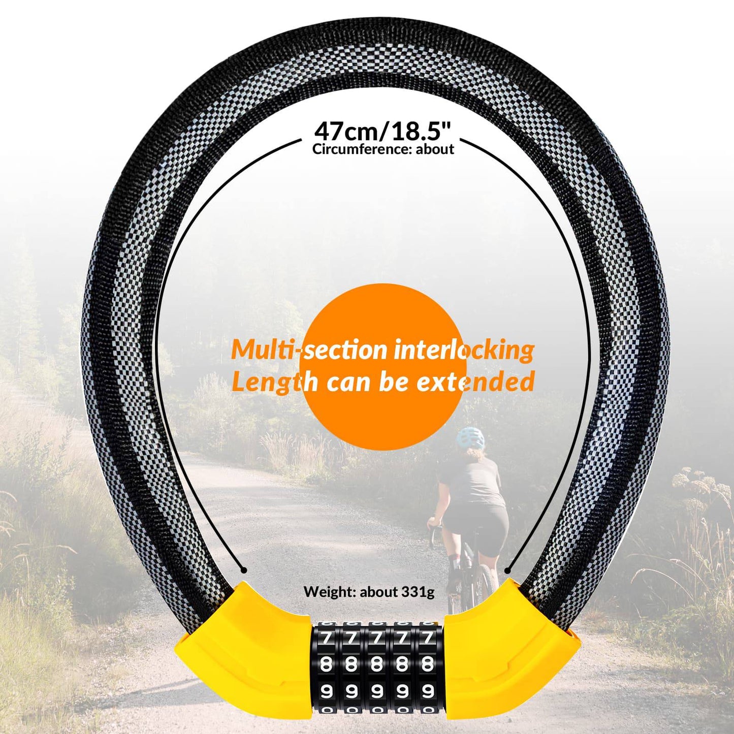 Zamek szyfrowy rowerowy o grubości 19 mm ROCKBROS