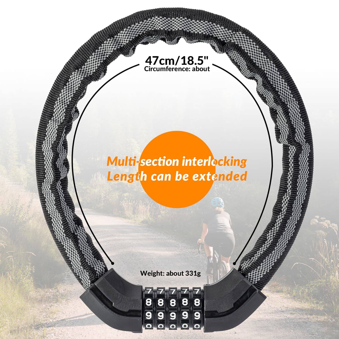 Zamek szyfrowy rowerowy o grubości 19 mm ROCKBROS