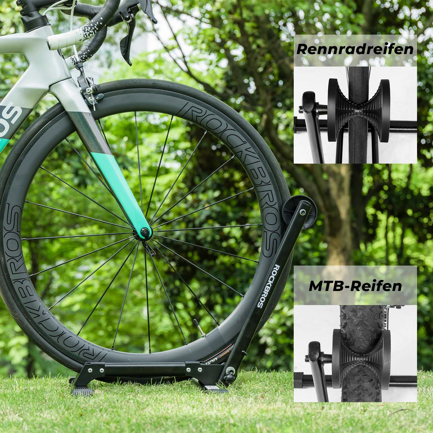 Składany aluminiowy stojak na rowery, jednostronny stojak na rowery, ROCKBROS