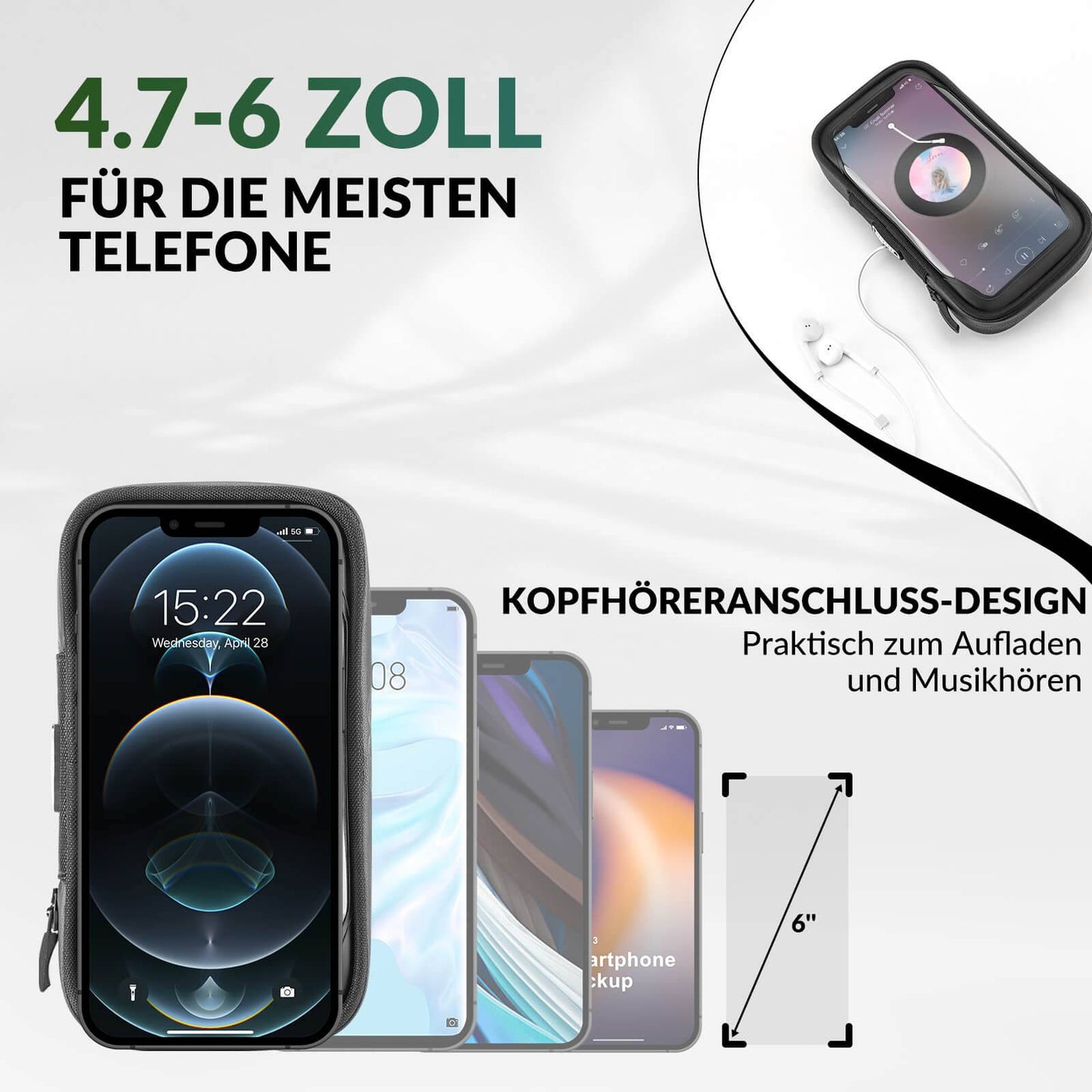 Wodoodporna torba rowerowa, obrotowa torba na telefon komórkowy o przekątnej 4,7-6 cali, ROCKBROS