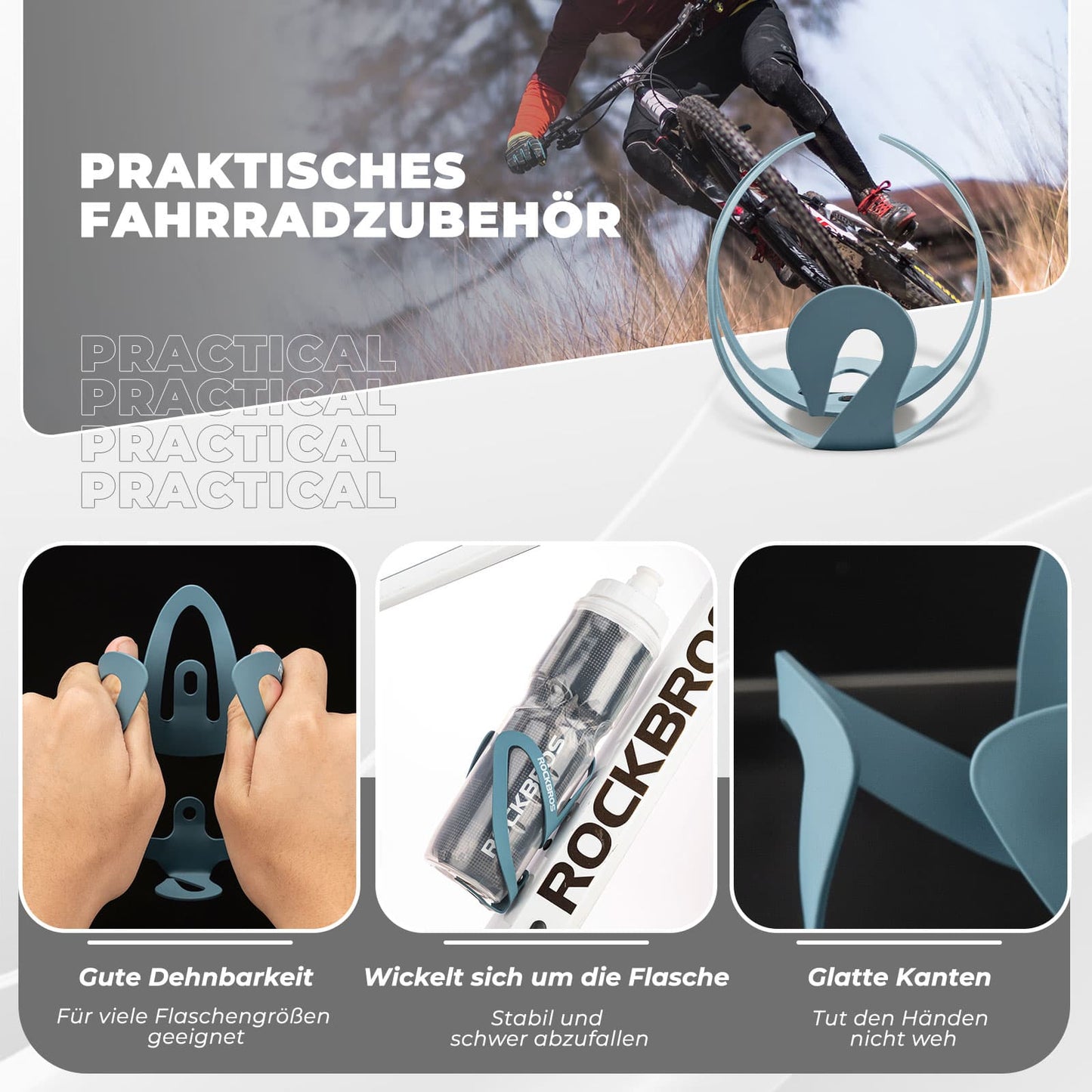 Uchwyt na butelkę, akcesorium rowerowe, lekki uchwyt na napój do roweru, mocowanie ROCKBROS