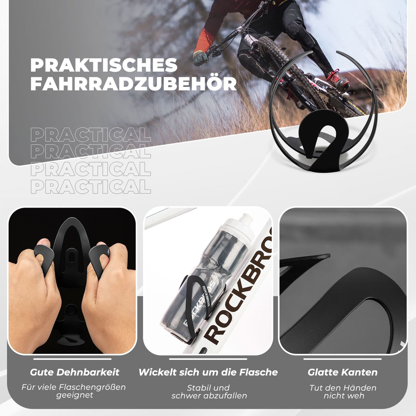 Uchwyt na butelkę, akcesorium rowerowe, lekki uchwyt na napój do roweru, mocowanie ROCKBROS