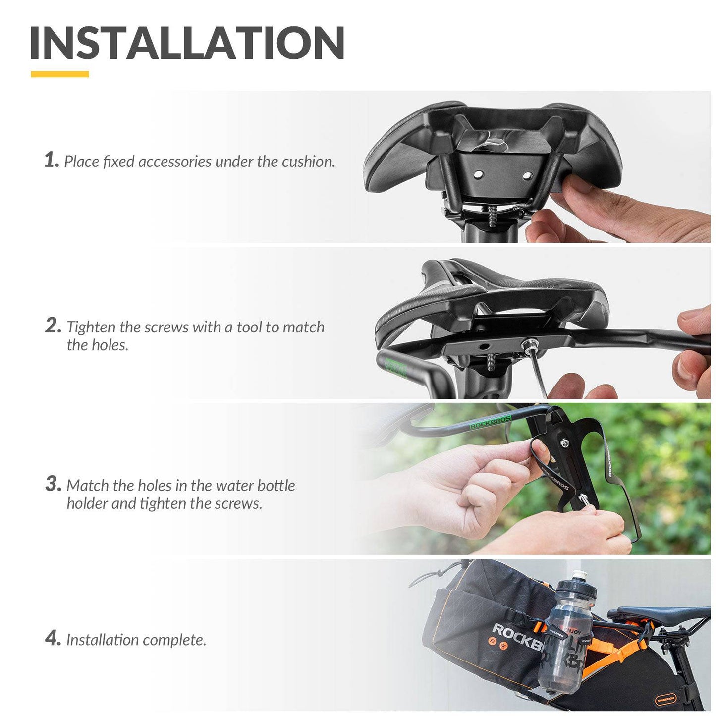 Uchwyt na bidon i podpórka stabilizująca do sakwy rowerowej ROCKBROS