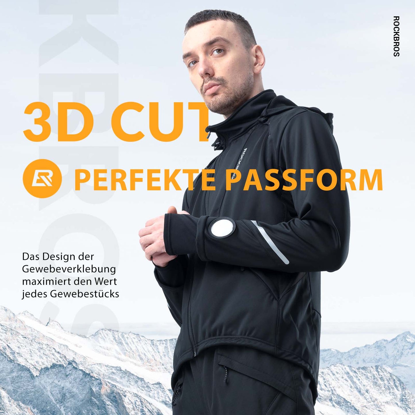 Kurtka rowerowa zimowa, wiatroszczelna – z obsługą ekranu dotykowego TPU, ROCKBROS