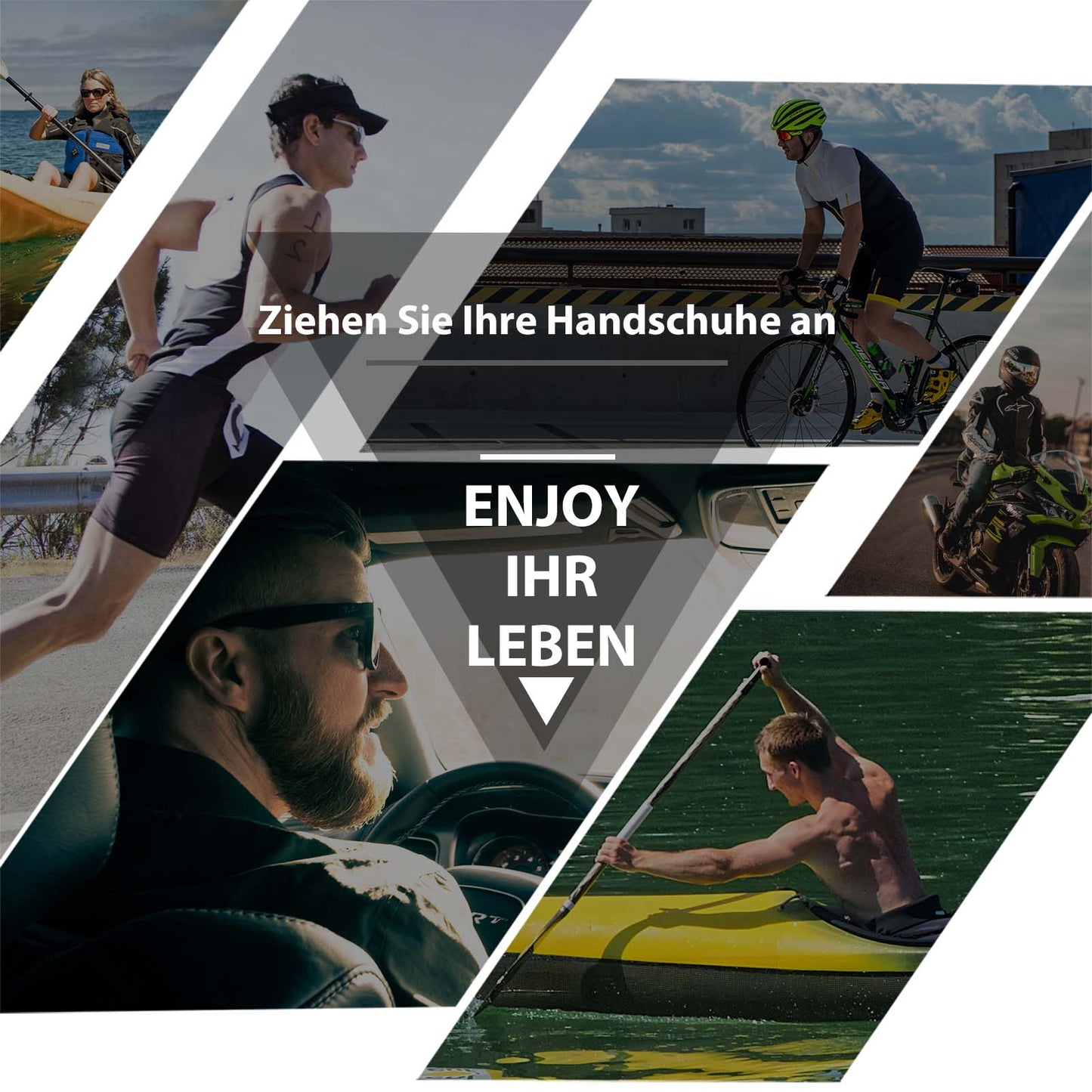 Rękawiczki jeździeckie żelowe, antypoślizgowe, półpalczaste ROCKBROS