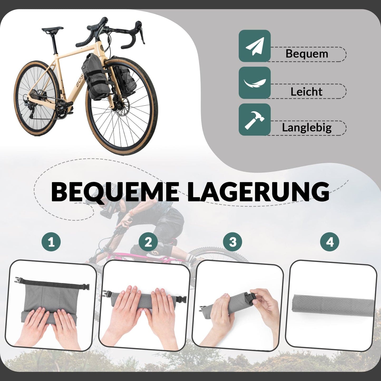 Torba na przedni widelec, 2,7 l, wodoodporna, ROCKBROS